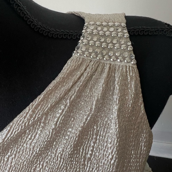 Cache Silver Beaded Asymmetrical Midi Dress - Picture 11 of 11